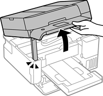 Opening the scanner unit from control panel